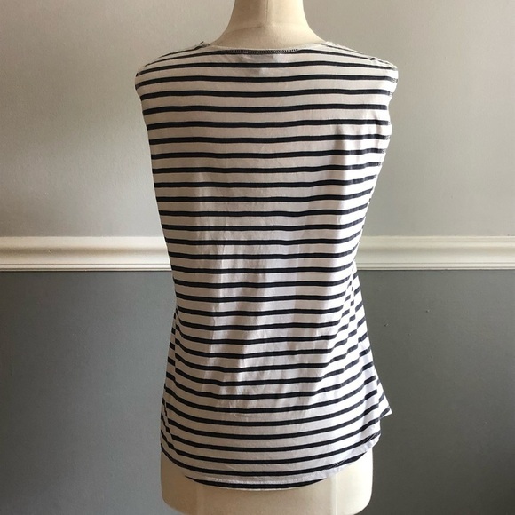 J. Crew Embellished Navy & White Striped Tank Top - Picture 5 of 8